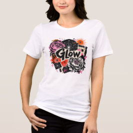 Glow Floral Cosmic Collage-Grafik-T-Shirt Tri-Blend Shirt