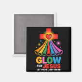 Glow For Jesus Christian Faith  Magnet (Vorderseite/Rückseite)