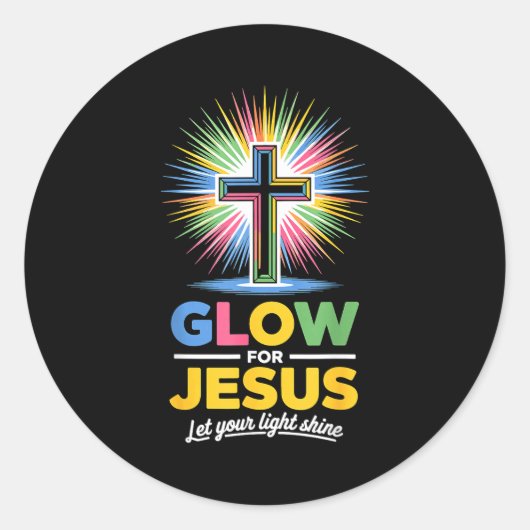 Glow For Jesus Christian Faith  Runder Aufkleber (Vorderseite)