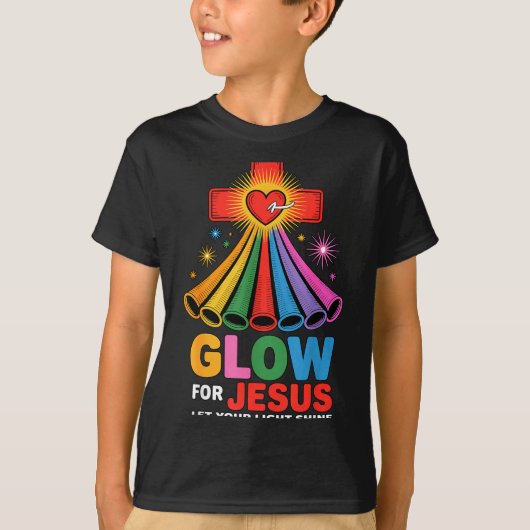 Glow For Jesus Christian Faith T-Shirt (Vorderseite)