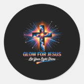 Glow For Jesus Cross  Runder Aufkleber (Vorderseite)