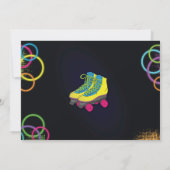 Glow Foto Roller Skaten Birthday Einladung (Rückseite)