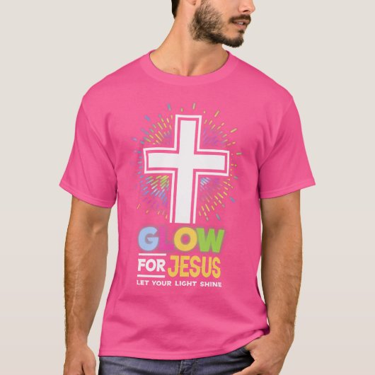 Glow für Jesus Christliches Kreuz T-Shirt Jesus Ch (Vorderseite)