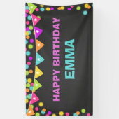 Glow Geburtstag Banner Disco Party Neonlasertag (Vertikal)