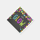 Glow Geburtstagspapier Napkins Neo Disco Party Las Serviette (Ecke)