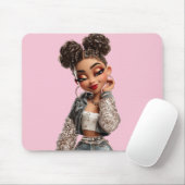 Glow Getter Mousepad | Sparkle Denim Glam (Mit Mouse)