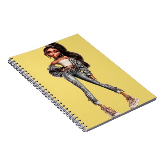 Glow Getter Yellow Spiral Photo Notebook Notizblock (Rechte Seite)