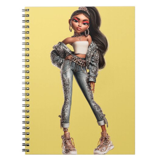 Glow Getter Yellow Spiral Photo Notebook Notizblock (Vorderseite)