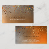 Glow Glitzer Orange Confetti Visitenkarte (Vorne/Hinten)