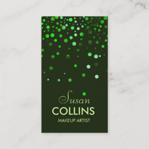 Glow Glitzer Sparkle Green Makeup Artist Fashion Visitenkarte
