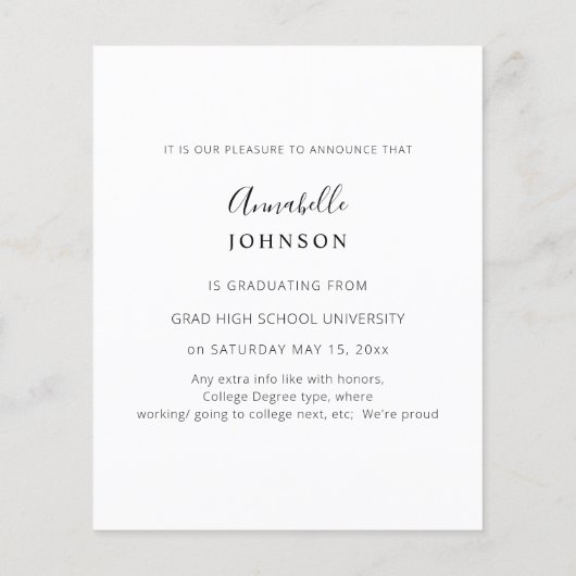 Glow - Gold & White 1 Graduate 6 Foto Flyer (Hinten)