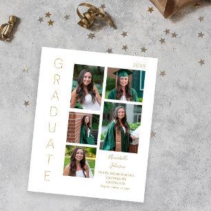 Glow - Gold & White 1 Graduate 6 Foto Flyer