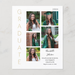 Glow - Gold & White 1 Graduate 6 Foto Flyer
