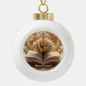"Glow Golden Knowledge" Keramik Kugel-Ornament (Vorderseite)