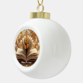 "Glow Golden Knowledge" Keramik Kugel-Ornament (Rechts)