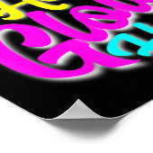 Glow Hard oder Glow Zuhause Neon Theme 80er Party Poster (Ecke)