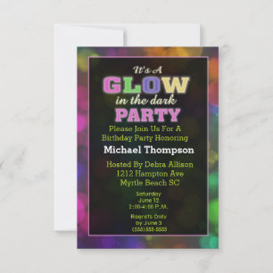 Glow in der Dunklen Geburt Einladungen
