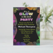 Glow in der Dunklen Geburt Einladungen (Stehend Vorderseite)