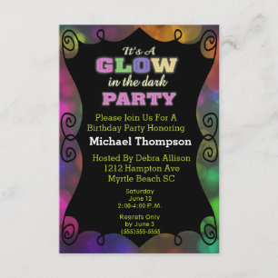 Glow in der Dunklen Geburt Einladungen