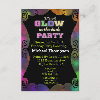 Glow in der Dunklen Geburt Einladungen