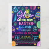 Glow in der Dunklen Ostereier Jagd Einladung (Vorderseite)