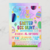 Glow in der dunklen Pastel Easter Eizelljagd Einla Einladung (Vorne/Hinten)