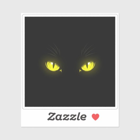 Glow-in-the-Dark Cat Eyes - Spooky Halloween Aufkleber (Blatt)