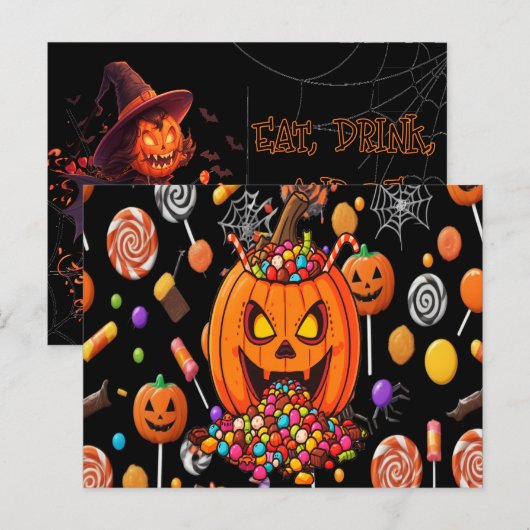 Glow-in-the-Dark Halloween Postkarte (Vorne/Hinten)