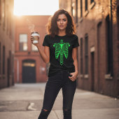 Glow-in-the-Dark Skeleton Ribcage & Handprint T-Shirt