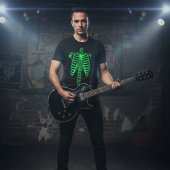 Glow-in-the-Dark Skeleton Ribcage & Handprint T-Shirt