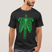 Glow-in-the-Dark Skeleton Ribcage & Handprint T-Shirt (Vorderseite)