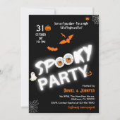 Glow-in-the-Dark Style Spooky bats ghost Halloween Einladung (Vorderseite)