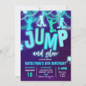 Glow Jump Einladung Neon Jump Geburtstagsparty (Vorderseite)