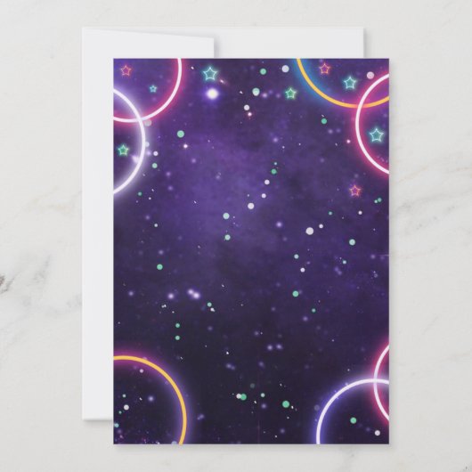 Glow Mini Golf Birthday Party Girl Einladung (Rückseite)