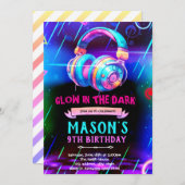 Glow music dance party invitation einladung (Vorne/Hinten)