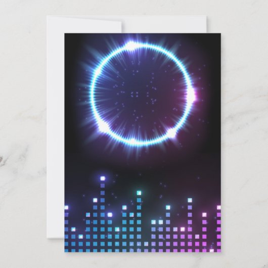 Glow Musical Geburtstagsparty Einladung (Rückseite)