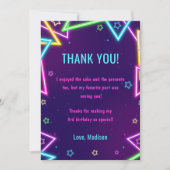 Glow Neon Lights Geburtstagsparty Danke Karte (Vorderseite)