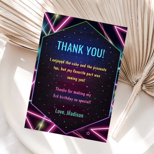 Glow Neon Lights Geburtstagsparty Einladung