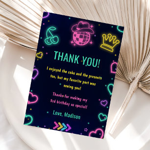 Glow Neon Lights Geburtstagsparty Einladung