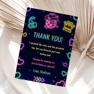 Glow Neon Lights Geburtstagsparty Einladung