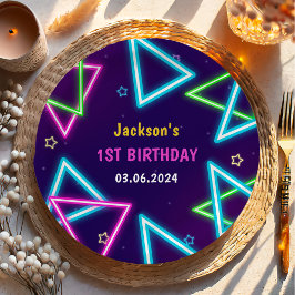 Glow Neon Lights Vielen Dank für Ihre Geburtstagsp Pappteller