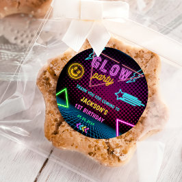 Glow Neon Lights Vielen Dank für Ihre Geburtstagsp Runder Aufkleber