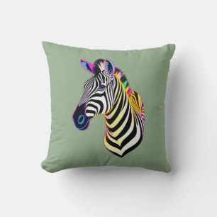 Glow Neon Zebra Kissen