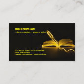 Glow of Knowledge: Pen and Book in the Dark Visitenkarte (Rückseite)