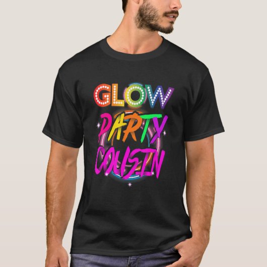 Glow Party Cousin Paint Splatter Effect Glow Part T-Shirt (Vorderseite)