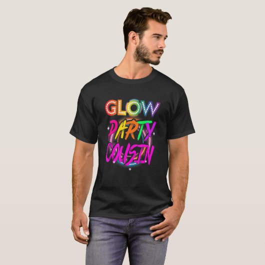 Glow Party Cousin Paint Splatter Effect Glow Part T-Shirt (Vorne ganz)