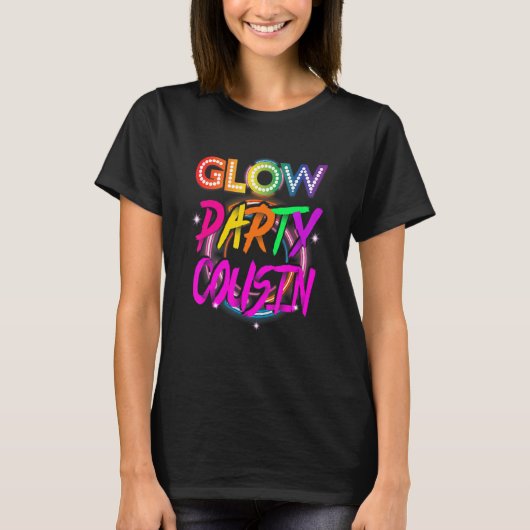 Glow Party Cousin Paint Splatter Effect Glow Part T-Shirt (Vorderseite)