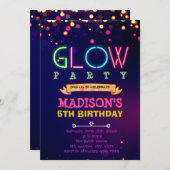 Glow Party Geburtstagseinladung Einladung (Vorne/Hinten)