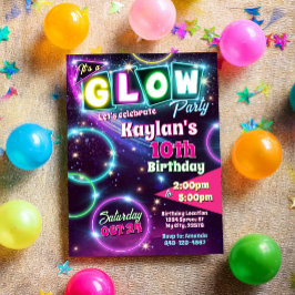 Glow Party Geburtstagseinladung Einladung