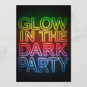 GLOW PARTY Glow in der Dunklen Geburtstagspartei Einladung